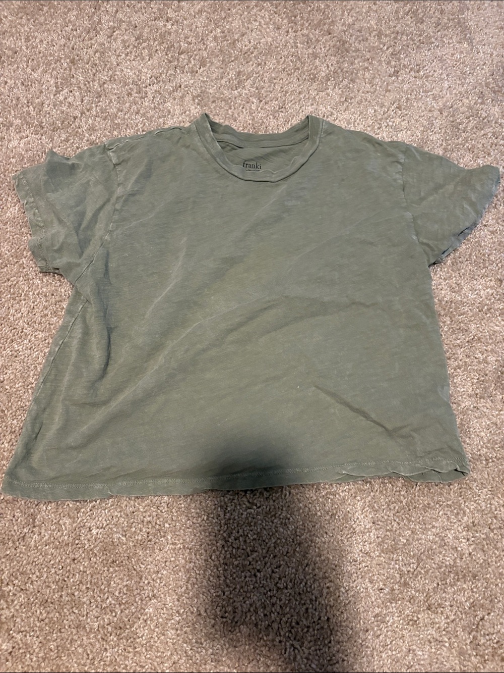 Francesca's Collections Boxy Crewneck Tee in Olive